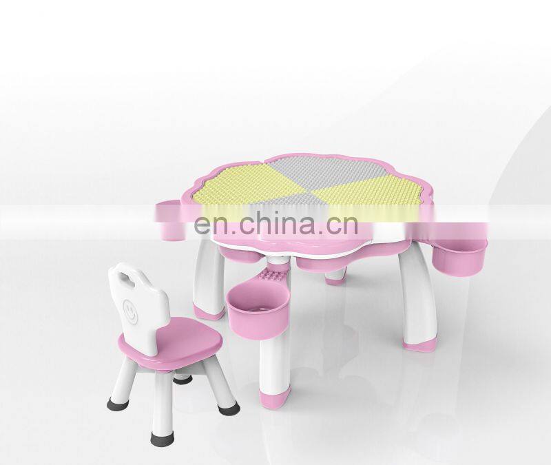 New Kindergarten Plastic Table and Chair sets Lovely Colorful Children Furniture sets for Kids