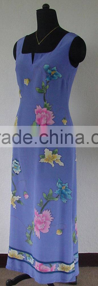 Hand Painted Silk Long dress