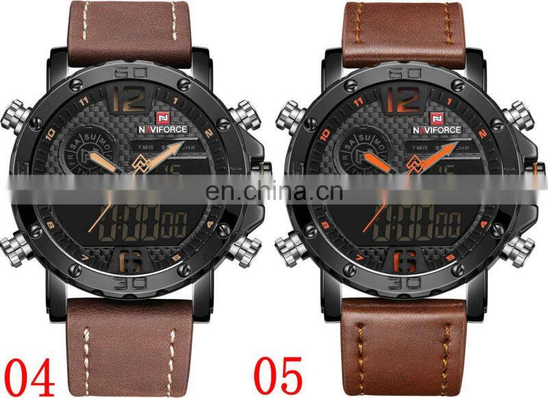 NAVIFORCE NF9134 Men Fashion Casual Digital Quartz Movement Watch Week Day Date Timing Display Back light Watch