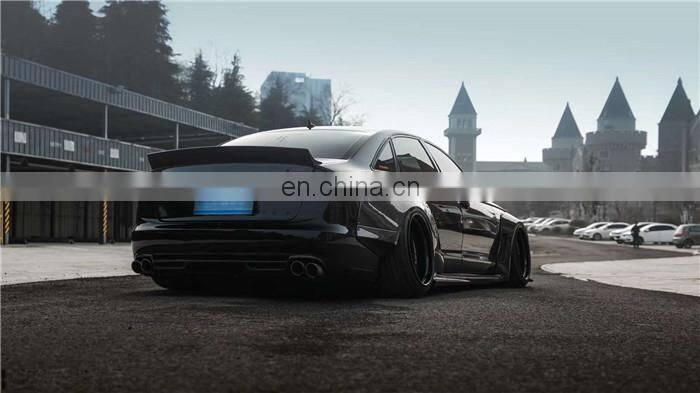 Runde Perfect Fitment For Audi A6 S6 RS6 Upgrade Carbon Fiber Wide Body Kit Front Bumper Lip Wide Wheel Eyebrow Spoiler