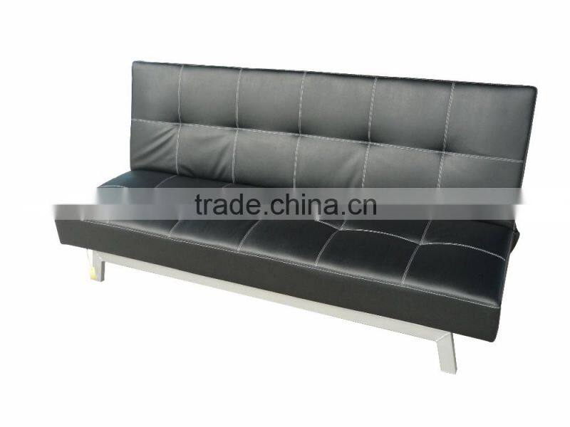 Metal Legs Red Leather Sofa Bed Futon Sleeper