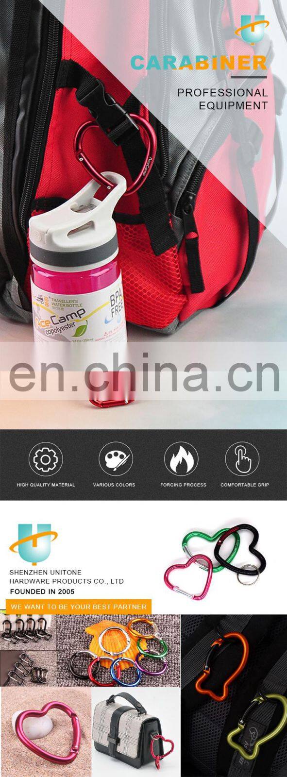 Custom Wholesale Bulk Small Mini Camping Hiking Water Bottle Metal Aluminum Alloy Snap Carabiner Clip Hook