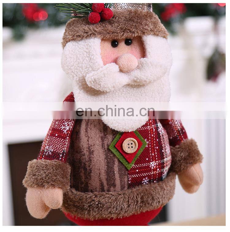 Santa Claus Christmas Ornaments Tree Decor Elk Snowman Plush Christmas Doll Decorations For Home 2022 Navidad Pendant Gift Kids