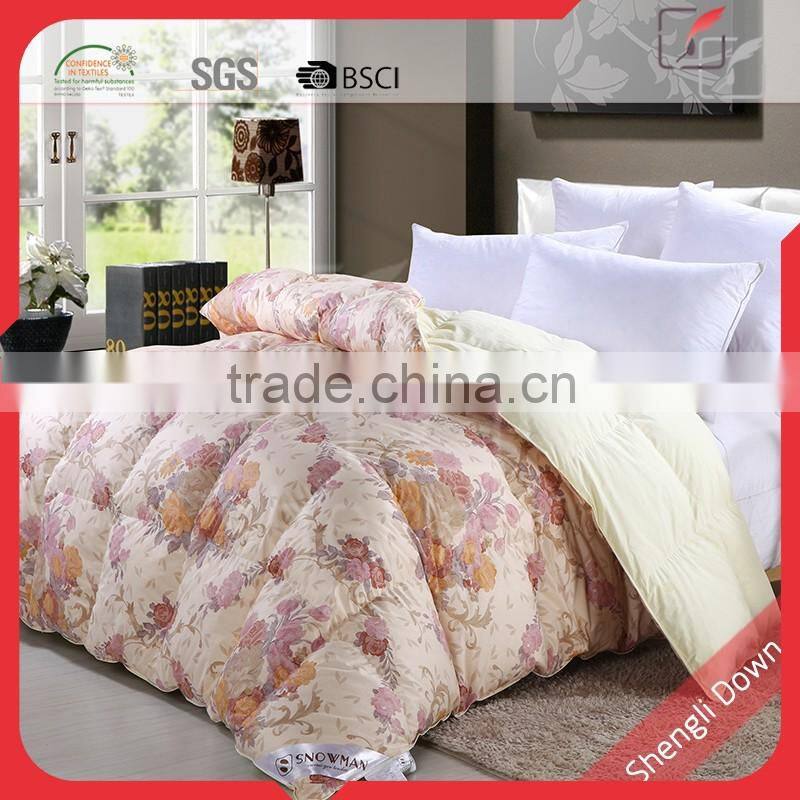 Hot sale printed 90% duck down filled feather quilt