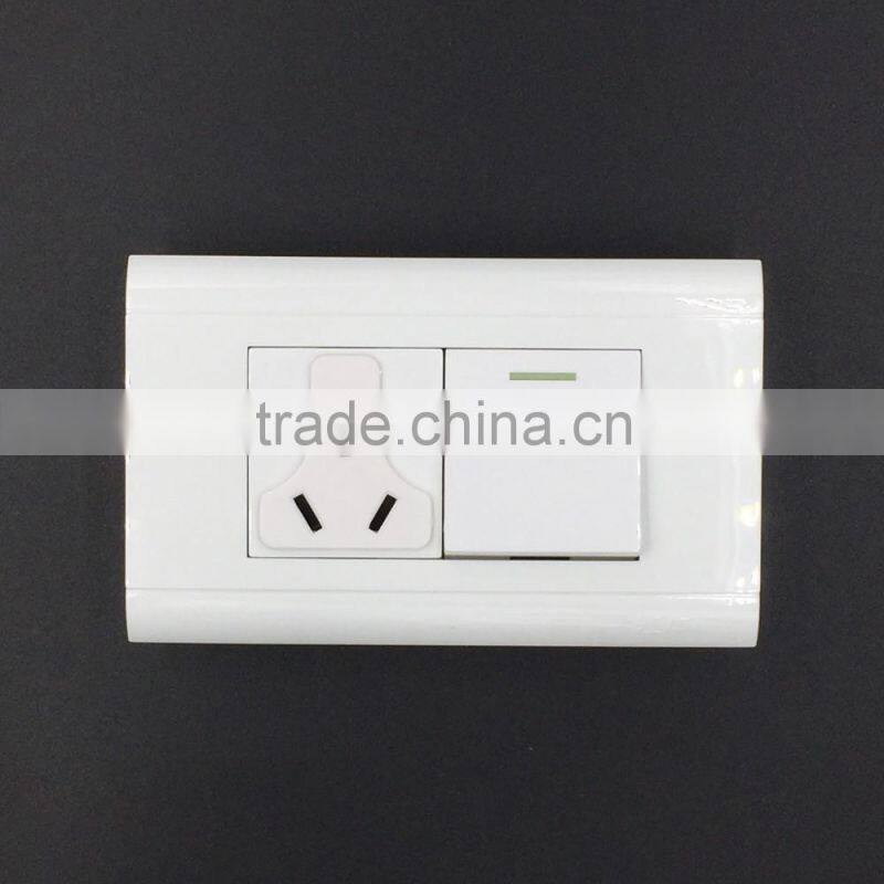 118 series Australia type 3 pin socket with switch