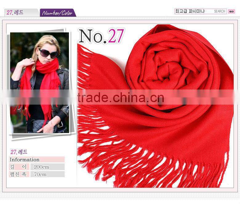 Hot Selling 40 Colors In Stock Warm Acrylic Winter Scarf Shawl Pashmina