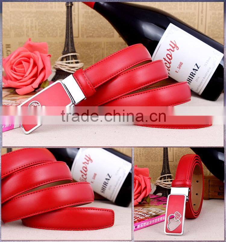 Fashion Women's Automatic Buckle Love Diamond Lady Leather Belt