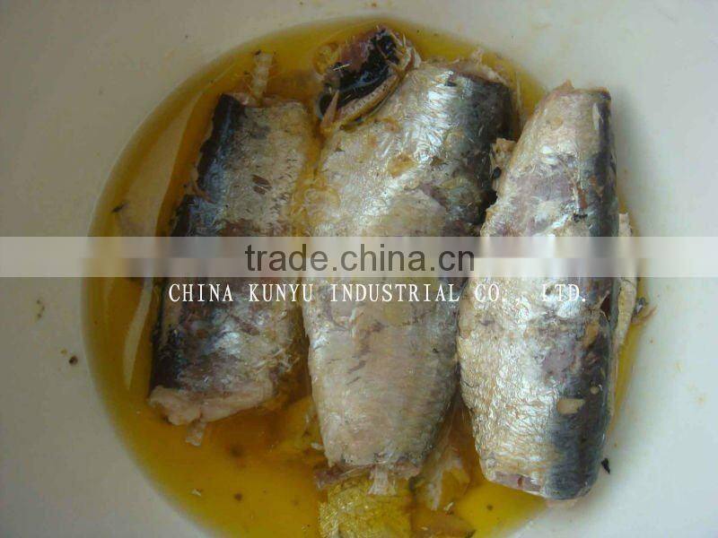 canned sardines in oil 125g with high quality