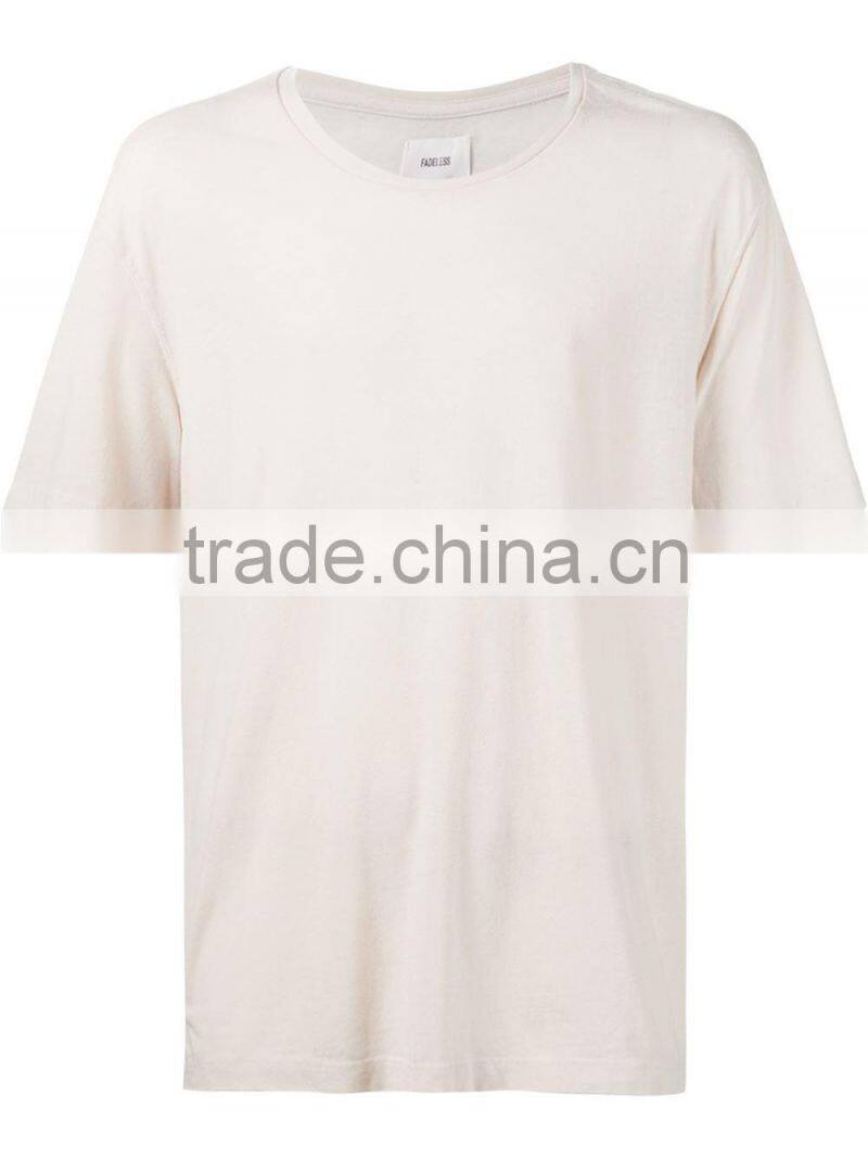 Summer men short sleeve o neck faded cotton blank t-shirts