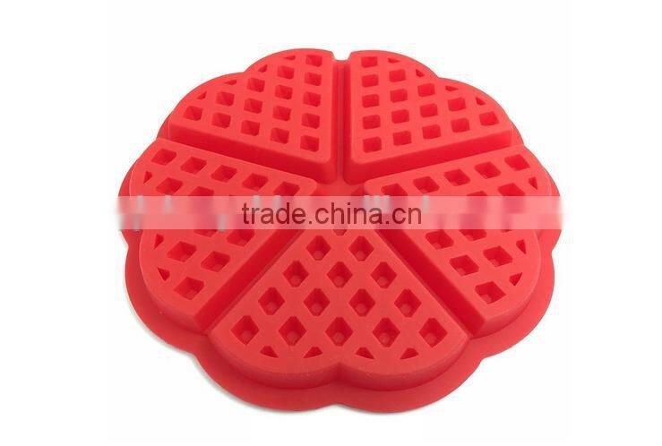 2016 Hot sale food grade FDA and LFGB 6 hole new creative metal colorful silicone cake mold
