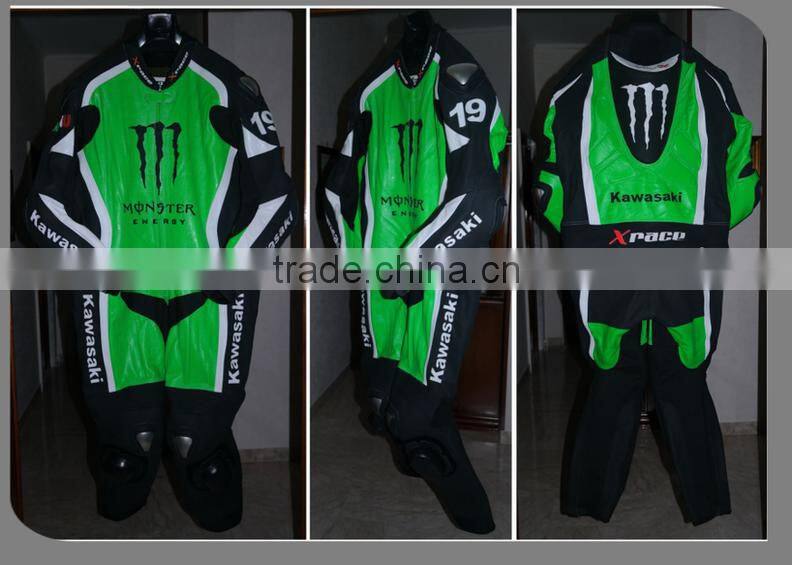 Professional leather motorbike Racing suits/motorcycle leather suit/ replica leather racing suit/WB-MS403