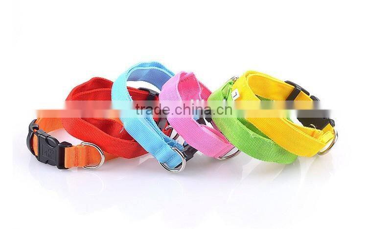 Pets Dog LED Light Blink Flash Night Safety Nylon Collar Waterproof
