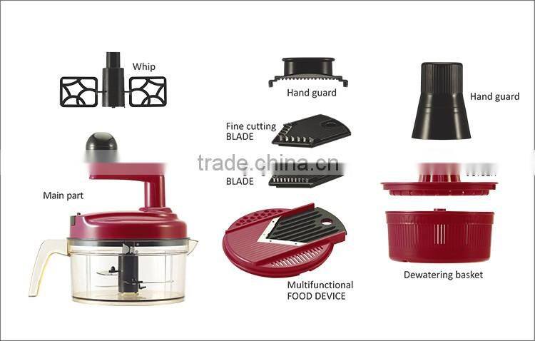 S/S+ABS+PP 21.5*18*24 Manual food processor swift chopper/food processor/egg processor