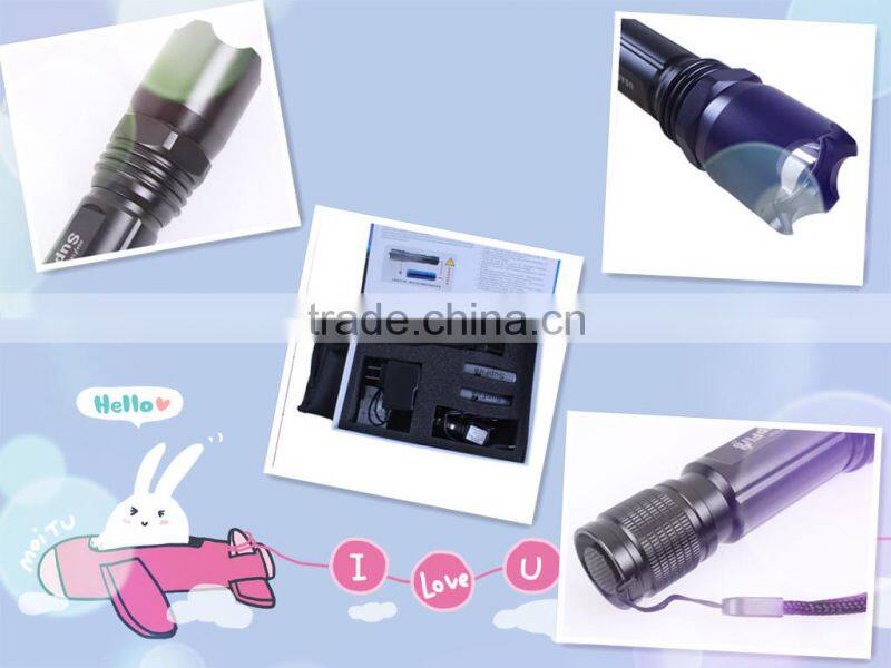 Powerful rechargeable LED traveling flahslight with car charger