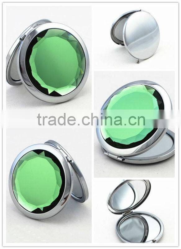 Fahion blue crystal pocket mirror cosmetic mirror compact mirror