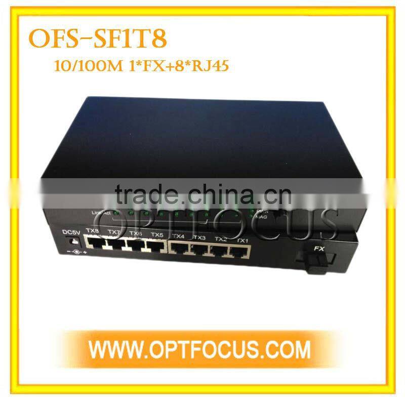 2Port 100BASE-Fx + 6Port 10/100BASE-Tx DF SM 1310nm 20KM SC WEB Management Fiber Switch