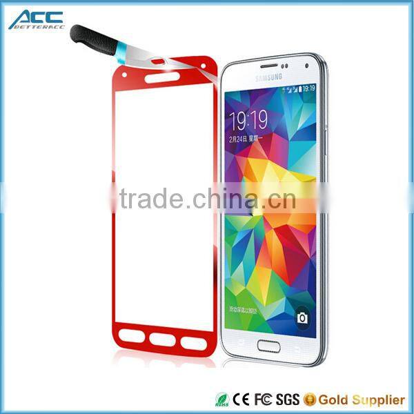 Low price 9H hardness 2.5D round edge color tempered glass screen protector for Samsung S4 S5
