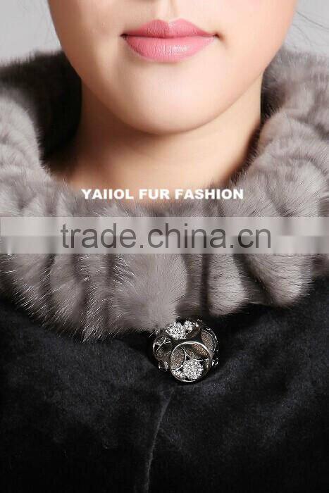 hot sale natural black mink fur coats for women