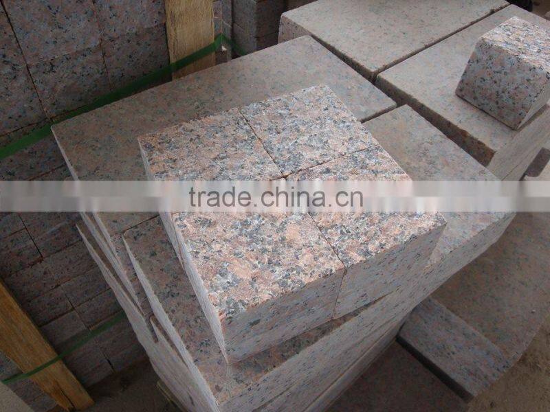 Red color granite paving stone