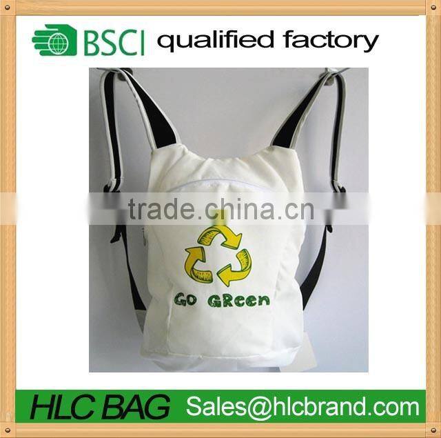 custom recycled PET school backpack foldable rucksack HL-RP007