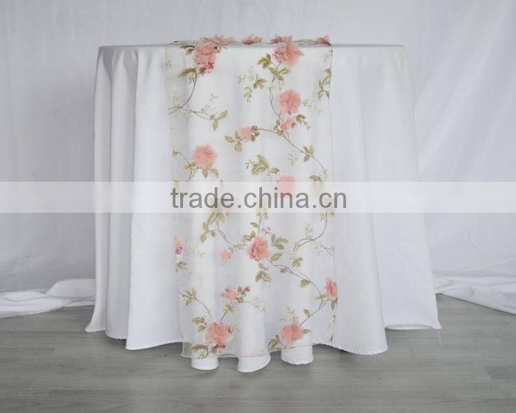 13"*108" organza embroidered wedding table runner