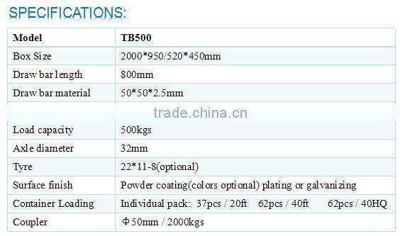 Garden Galvanized trailer tipping 500kgs