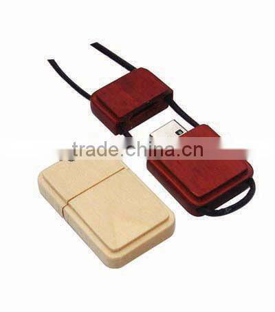 Wooden usb flash drive wholesale with rope
