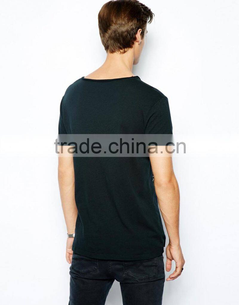 Polo Shirt :Self Fabrics Collar Polo Shirt