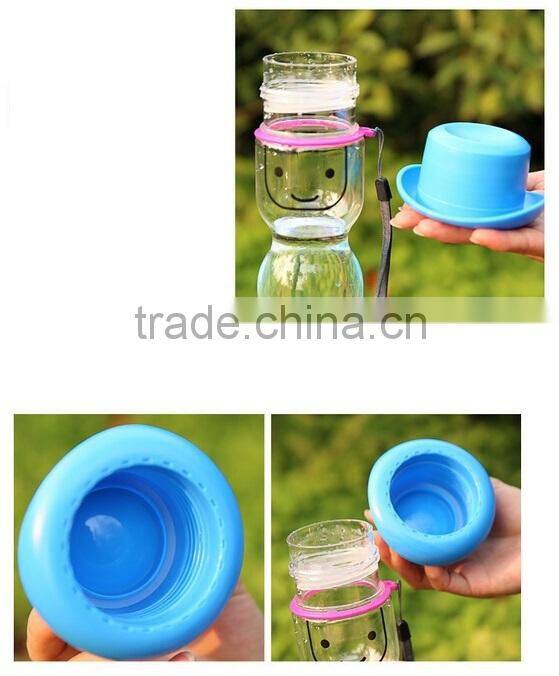 New Fashion Small Person Face Portable Clear Sport Plastic Water Cup