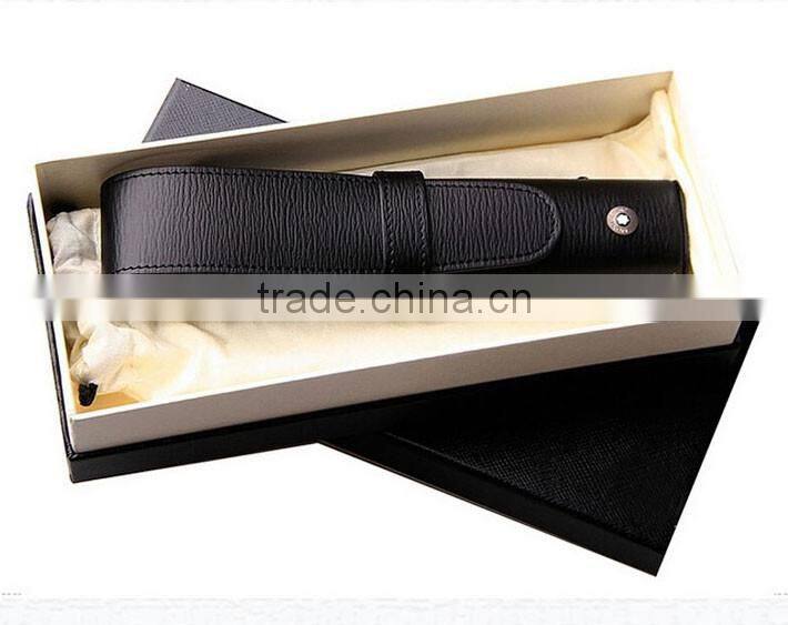 real leather pen holder pouch case in multi color with logo,pen bag leather