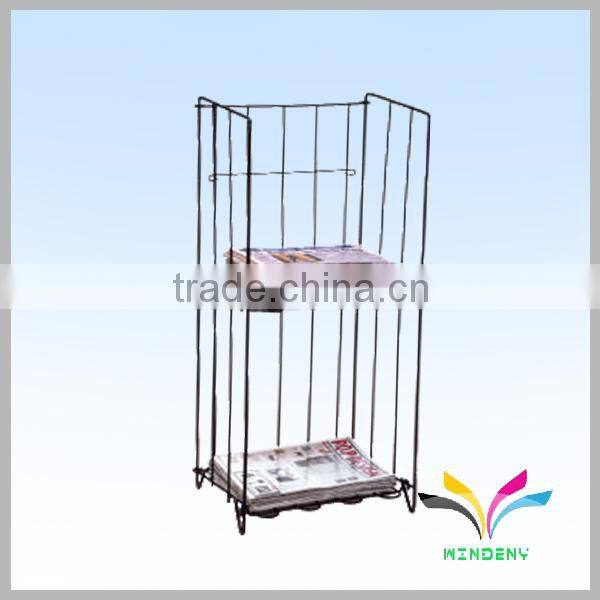 Shop floor type wire sample display metal racks for sale newspapers