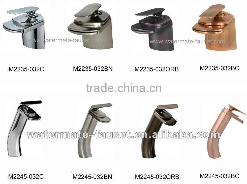 single handle waterfall vessel filler faucet