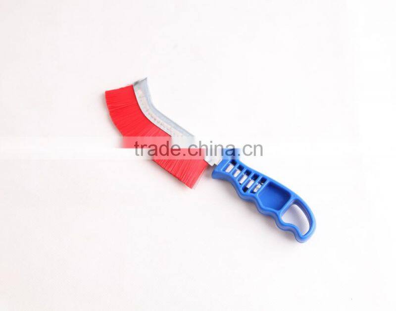 plastic red rolypropylene wire hand scratch brushes, length 265 mm 10 1/2"