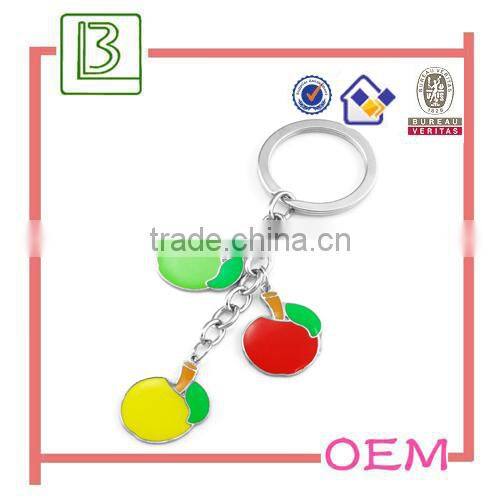 enamel tropical fruit metal keychain