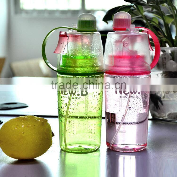 400ML Fashion Design BPA free Plastic Water Bottle with Spray