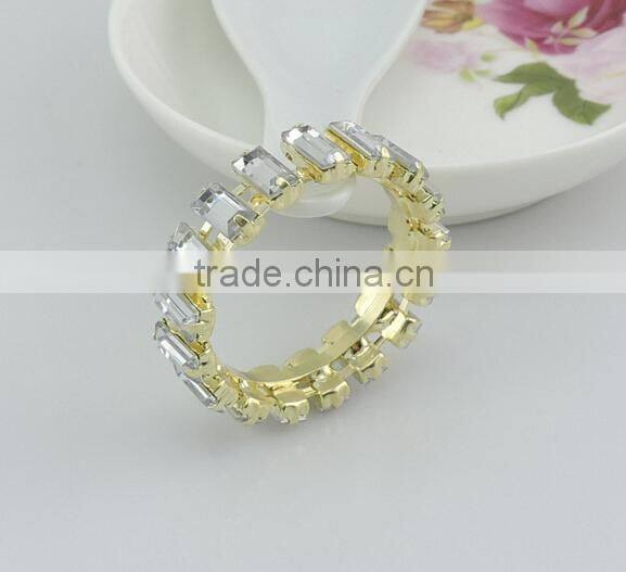 wholesale square shape acrylic stones crystal wedding napkin ring