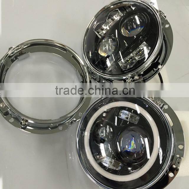 2015 Newest Emark 7inch round high/low beam headlight for Jeep Wrangler CJ TJ JK Harley Hummer Landrover