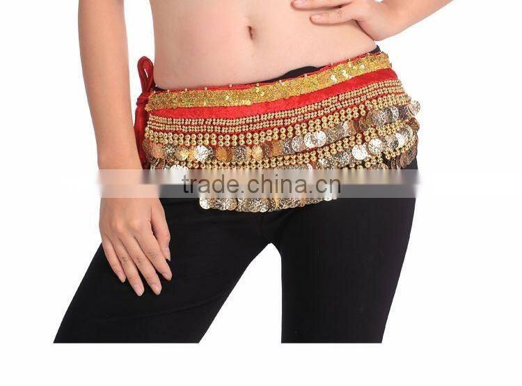 2016 Cheap New Women Belly Dance Coin Belts Belly Dancing Hip Scarf for Sale 10 Colors Available