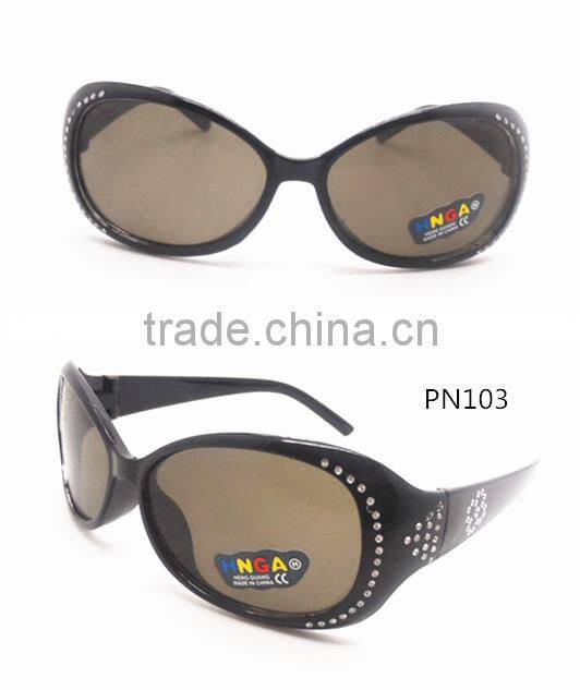2015 Wholesales Plastic Polarized Kids Sunglasses With Plating Diamonds