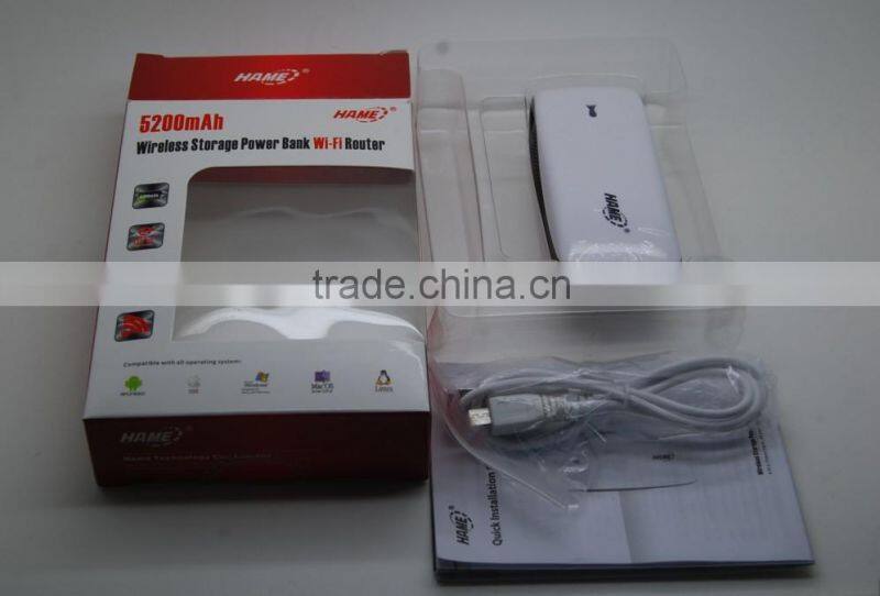 hot sale 1 RJ45 port 5200mAh power bankwifi battery powered led panel light hame MPR-A2 with DLNA wireless storage