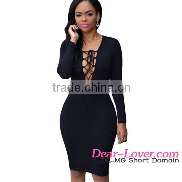 Watermelon Red Lace up slim Bodycon hot girl sexy picture mini dress