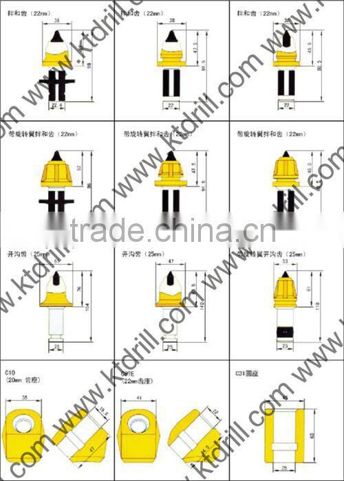 carbide tipped trenching drill tools bit KT RS18