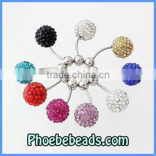 Wholesale Fashion Bling Bling Royal Blue Navel Rings Body Piercing Jewelry Belly Button Barbell Pave Crystal Rhinestone BBR-A003