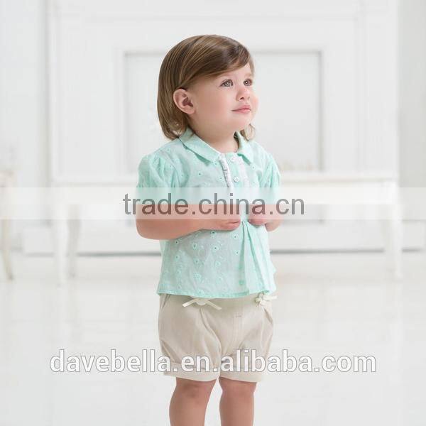 DB629 dave bella 2014 summer fashion beautiful blouses imported brand clothes cotton candy clothing brand baby girl shirts