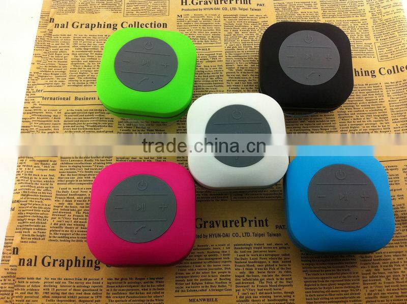 Good Stereo Mic Mobile Bluetooth Waterproof Speaker with Suction Cup 2015