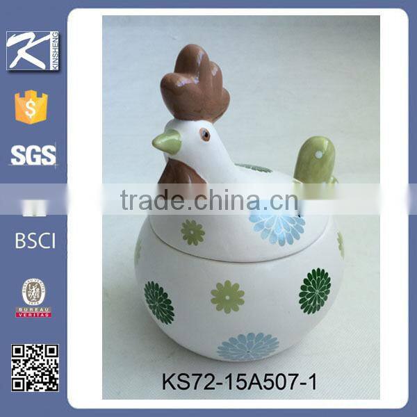 2015New design chicken shaped porcelain home decoration