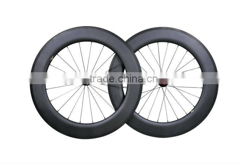 100% hand build bicycle wheels 700c carbon bike wheels 700c 88mm clincher, 700C 88mm Clincher Carbon Wheelset Road Bicycle