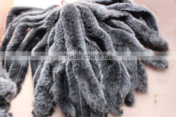 Natural Color Silver Fox Trimming / Silver Fox For Collar / Fox Fur Trim