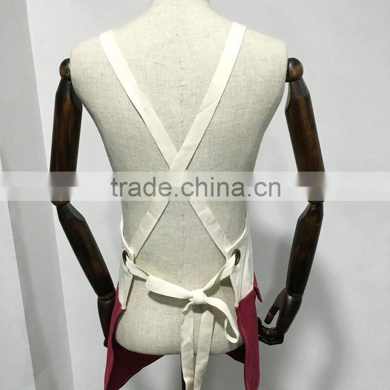 custom hign quality canvas bartenders uniform apron with towel loop