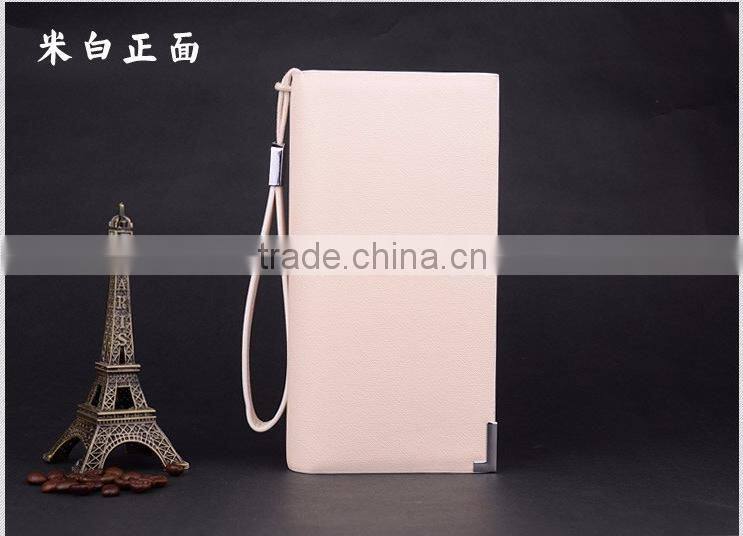 Low Cost Fashion PU Leather Unisex Card Long Wallet Hand Purse for Men